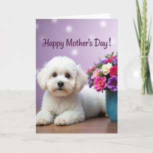Cartão do Dia das Mães do Cachorrinho Fofinho