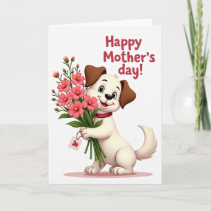 Cartão do Dia das Mães do Cachorrinho Vibrante