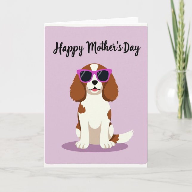 Cartão do Dia das Mães do Cachorro de Óculos (Frente)