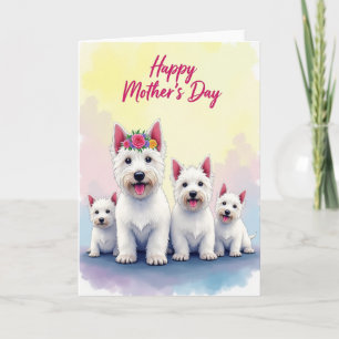 Cartão do Dia das Mães do Cachorro Fofinho