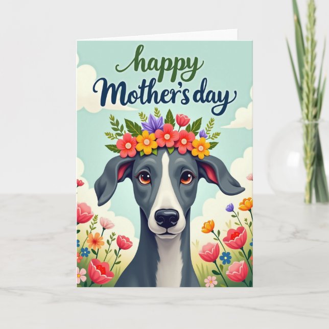 Cartão do Dia das Mães do Cachorro Radiante (Frente)