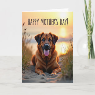 Cartão do Dia das Mães do Cachorro Sorridente