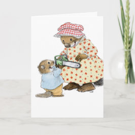 Cartão do dia das mães do castor