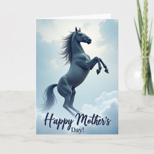 Cartão do Dia das Mães do Cavalo Azul