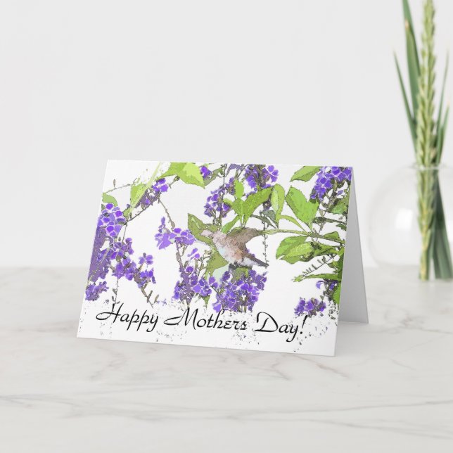 Cartão do dia das mães do colibri (Frente)