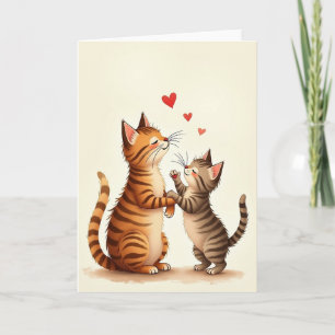 Cartão do Dia das Mães do Gato Laranja Listrado