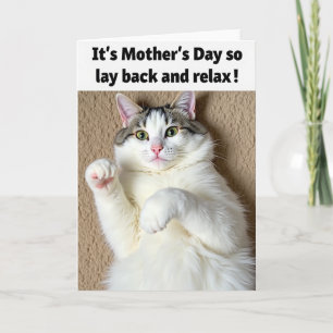 Cartão do Dia das Mães do Gato Relaxado