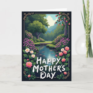 Cartão do Dia das Mães do Jardim de Pixels