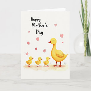 Cartão do Dia das Mães do Pato Amarelo