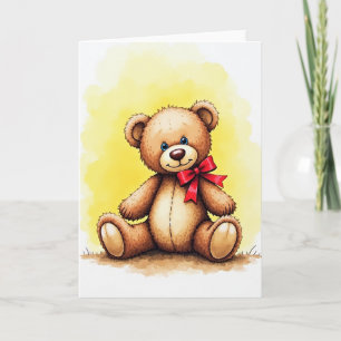 Cartão do Dia das Mães do Urso de Pelúcia Doce