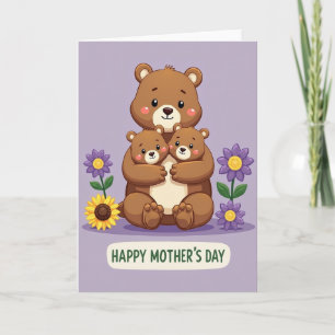 Cartão do Dia das Mães do Urso Doce