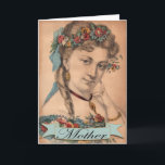 Cartão do dia das mães do vintage<br><div class="desc">Cartão bonito para essa mamã especial,  uso para o dia das mães ou seu aniversário. O impressão do vintage tinha sido limpado,  colorized com a bandeira adicionada. Personalize o interior com sua própria mensagem.</div>
