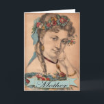 Cartão do dia das mães do vintage<br><div class="desc">Cartão bonito para essa mamã especial,  uso para o dia das mães ou seu aniversário. O impressão do vintage tinha sido limpado,  colorized com a bandeira adicionada. Personalize o interior com sua própria mensagem.</div>