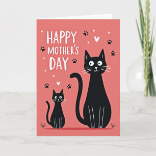 Cartão do Dia das Mães dos Gatos Fofos