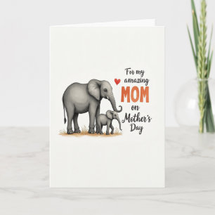 Cartão do Dia das Mães Elefante Mãe