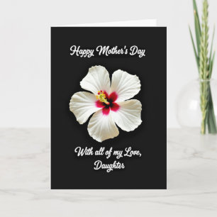 Cartão do Dia das Mães Elegante Branco