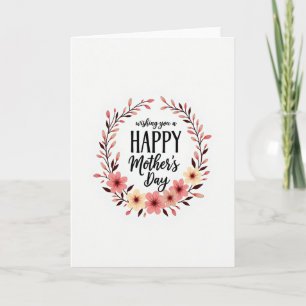 Cartão do Dia das Mães em Estilo Aquarela Feliz