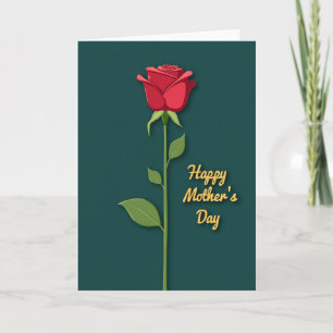 Cartão do Dia das Mães Faux Foil Rose