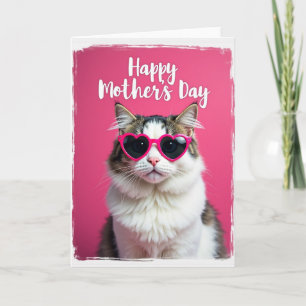 Cartão do Dia das Mães Felino Doce