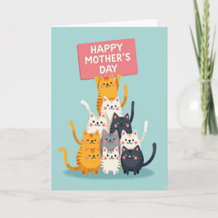 Cartão do Dia das Mães Felino Opaco