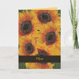 Cartão do Dia das Mães Flor de Girassol Amarelo da