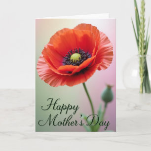 Cartão do Dia das Mães Flor Desabrochando Ardente
