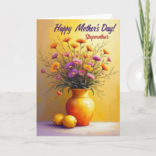 Cartão do Dia das Mães Floral Âmbar