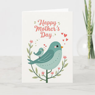 Cartão do Dia das Mães Floral Aviário