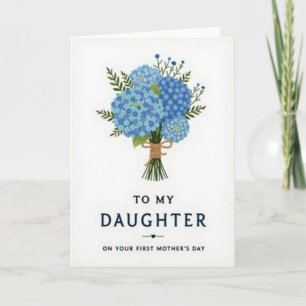 Cartão do Dia das Mães Floral Azul