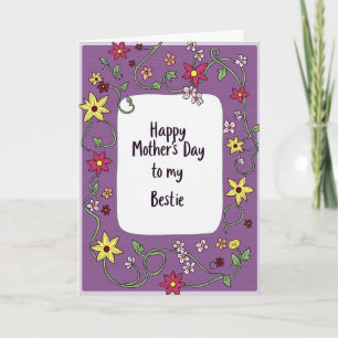 Cartão do Dia das Mães Floral Bestie