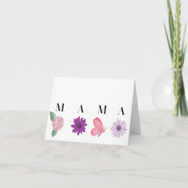 Cartão do Dia das Mães Floral Borboleta MAMA
