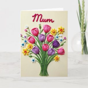 Cartão do Dia das Mães Floral de Linha