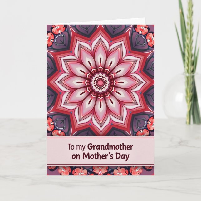 Cartão do Dia das Mães Floral Mandala (Frente)