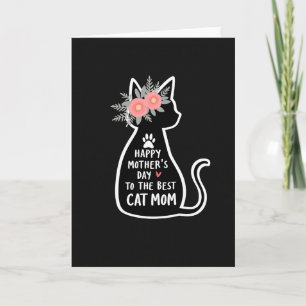 Cartão do Dia das Mães Floral para Mãe de Gato