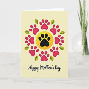 Cartão do Dia das Mães Floral Paw Melhor
