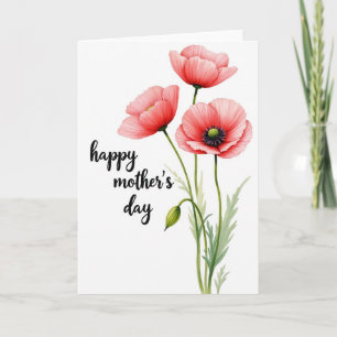 Cartão do Dia das Mães Floral Rosa Salmão