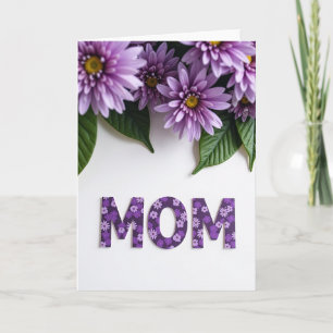 Cartão do Dia das Mães Floral Roxo