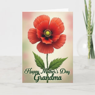 Cartão do Dia das Mães Floral Vermelho Veludo