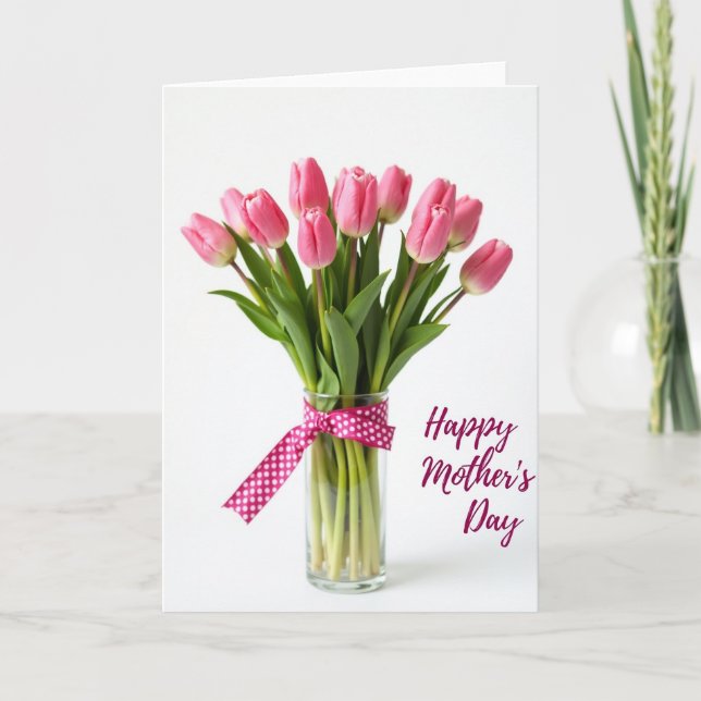 Cartão do Dia das Mães Flores Radiantes (Frente)