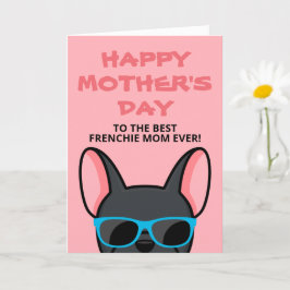 Cartão do Dia das Mães Frenchie Preto Bulldog Fran