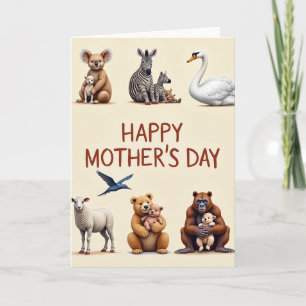 Cartão do Dia das Mães Grid Animal