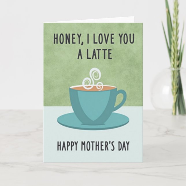 Cartão do Dia das Mães Latte Love (Frente)