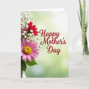 Cartão do Dia das Mães Listrado de Primavera