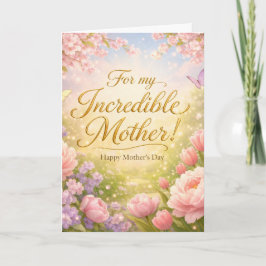 Cartão do Dia das Mães - Mãe Incrível Jardim de Pr
