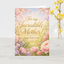Cartão do Dia das Mães - Mãe Incrível Jardim de Pr