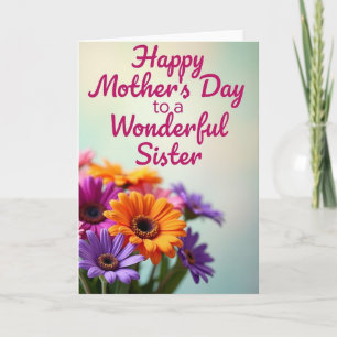 Cartão do Dia das Mães Magenta Irmã Amor