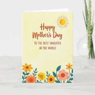 Cartão do Dia das Mães Melhor Filha Floral