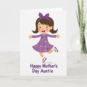 Cartão do Dia das Mães Menina Alegre