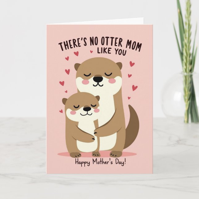 Cartão do Dia das Mães Otter Love (Frente)
