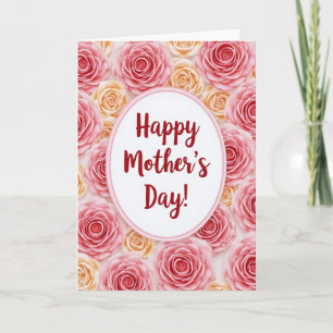 Cartão do Dia das Mães Oval Floral